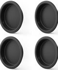2 Inch Round Closet Door Finger Pulls 4 Pack In Black, smooth polished edges, matte finish, for cabinet, pocket, sliding doors.