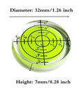 Six Piece Round Bubble Level Set Handy Pro Grade High Quality Circular Spirit Levels 32mm Diameter 7mm Height Yellow Green