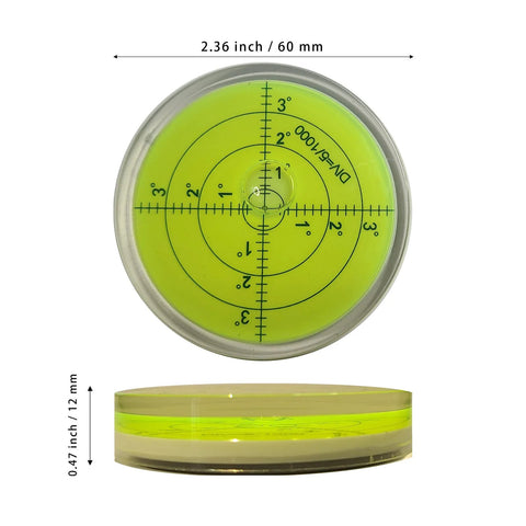Magnetic Round Bubble Level Tool Pro Grade Bullseye Inclinometer for Machinists and DIY Enthusiasts Pocket 2.4 Inch 60mm