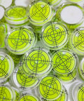 Six Piece Round Bubble Level Set Handy Pro Grade High Quality Circular Spirit Levels 32mm Diameter 7mm Height Yellow Green