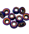 Nine vibrant carbide inserts from Five Eighths Inch And Three Quarters Inch Lathe Turning Holders Set with round RPMT08T2 RPMT10T3 WNMG432.