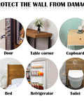 9 Pack Clear Gel Door Stop Wall Protectors Round 1.57 Inch Self Adhesive Cushions Soft Transparent Wall Bumpers installed on various surfaces