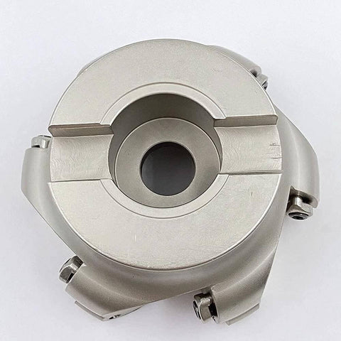 Top view of Round Face Mill Interchangeable Milling Holder For Roughing And Finishing Steel 3.93 Inch R6 Size Supports RPMT1204 Inserts