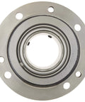 Round Flange Block With Four Bolt Holes Built For Heavy Duty Relubricatable Non Expansion Cast Iron Housing Setscrew Locking Collar Bore Diameter One And Three Quarter Inches Double Sealed Spherical Roller Bearing Insert Rexnord ZBR2112