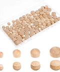 120 Pcs Wood Plugs Set In 4 Sizes 3/16 Inch 5/16 Inch 3/8 Inch And 1/2 Inch Round Head Hardwood Hole Plugs For Furniture Repair And DIY Woodworking