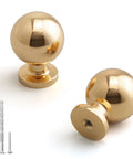 Modern 5 Pack Round Polished Brass Kitchen Drawer Knobs Bright Gold Cabinet Pulls For Cupboard Doors Wardrobe Closet Dresser Hardware with screws