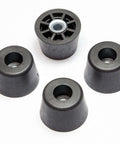All American Made 4 Medium Extra Tall Round Rubber Feet Bumpers With Center Hole For Bolt Or Screw Mount, Non Marking Thermal Plastic Rubber