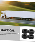 Graphic showing Heavy Duty Round Rubber Bumpers Anti Vibration Foot Pads For Trucks DIY Projects Furniture And Machines Black