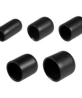 25pcs Round Rubber End Caps Protective Caps 1/4" 3/8" 1/2" 3/4" 7/8" Black Vinyl Cover Screw Thread Protectors Assortment for Metal Tubing, Screw, Bolt displayed