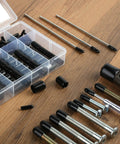 Round Rubber End Caps Set 158 Pieces With 12 Sizes Includes Vinyl Tube Bolt Caps And Screw Thread Protectors in a storage box