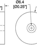 Technical diagram of Set Of Four Anti Vibration Foot Pad Isolators Rubber Bumpers showing dimensions of 0.75" height and 1.50" diameter