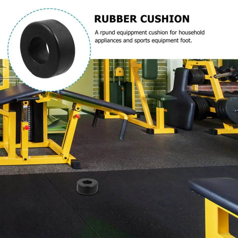 Anti Vibration Feet Pads For Gym Equipment 4 Pack Rubber Bumpers With Shock Absorbing Cushions visible in home gym