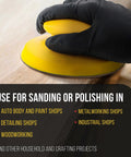 Round 5 Inch Hand Sanding Block Pad for Hook and Loop PSA Discs Adapter 2 Pack used on wood surface
