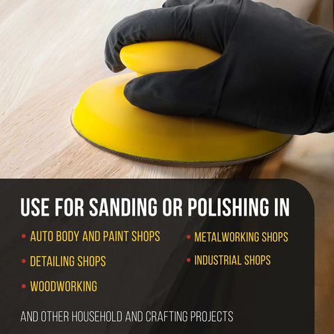 Round 5 Inch Hand Sanding Block Pad for Hook and Loop PSA Discs Adapter 2 Pack used on wood surface