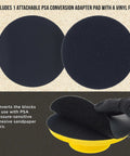 Round 5 Inch Hand Sanding Block Pad For Hook And Loop PSA Discs Adapter 2 Pack with PSA adapter and vinyl face