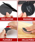 Cutting, washing, and bending a 48 Pcs 3 Inch Round Sanding Sponge Set Grit 80 To 3000 For Wood Metal Auto Body.