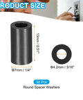 Pack Of 50 ABS Round Spacers 4mm Inner Diameter 7mm Outer Diameter 13mm Height Black Nylon Unthreaded Stud Spacers