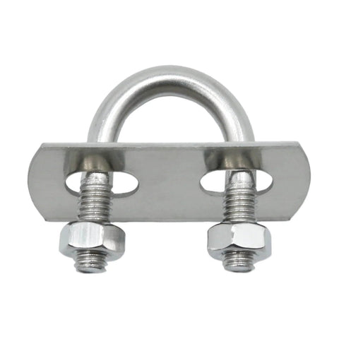 Round U Bolts Zinc Plated Steel M6 Round Bend U Clamp With Nut Plate Washer Set Of 16 For Fixing Pipes Wood And Other Materials