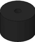 Round Bumper With Female Thread In Urethane, High Durometer 80-90 Shore A, 5/16-18 X 1/4 Thread, Black Finish, Durable Protective Bumper
