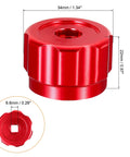 Round Wheel Handle Set 2 Pack Aluminum Alloy Replacement Knobs For Faucets And Refrigerant Manifold Gauges 34mm Red