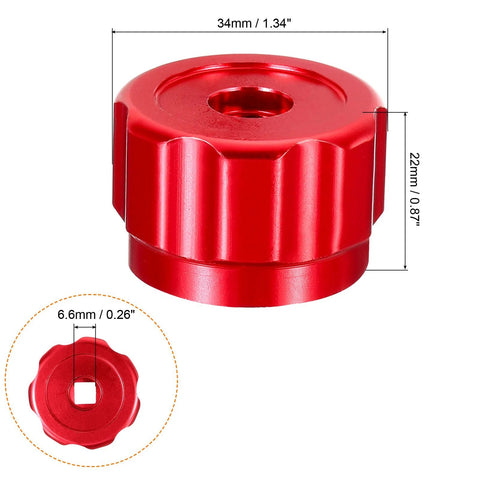Round Wheel Handle Set 2 Pack Aluminum Alloy Replacement Knobs For Faucets And Refrigerant Manifold Gauges 34mm Red
