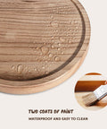 Round Wood Decorative Tray For Bathroom Counter Organizer And Farmhouse Kitchen Decor Wooden Riser 10 Inch Brown Water Resistant