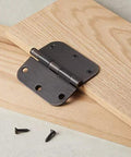 Rounded Five Eighths Radius Interior Door Hinges Set, Eighteen Pack, Oil Rubbed Bronze Finish, Durable Steel Construction, 3.5 By 3.5 Inches, Includes 108 Mounting Screws, Complete Interior Door Hardware