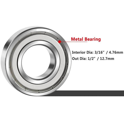 10 Piece Router Bit Bearing Set Top Bearings For Flush Trim Router Bits With Inner Diameter Three Sixteenth Inch And Outer Diameter One Half Inch Includes Bearings Set Screws And Hex Key For Replacement Repair And Precise Grooving