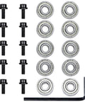 10 Piece Router Bit Bearing Set Top Bearings For Flush Trim Router Bits With Inner Diameter Three Sixteenth Inch And Outer Diameter One Half Inch Includes Bearings Set Screws And Hex Key For Replacement Repair And Precise Grooving