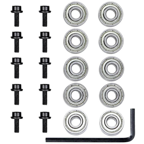 10 Piece Router Bit Bearing Set Top Bearings For Flush Trim Router Bits With Inner Diameter Three Sixteenth Inch And Outer Diameter One Half Inch Includes Bearings Set Screws And Hex Key For Replacement Repair And Precise Grooving