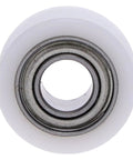 Ball Bearing Router Guide With Non Mar Nylon Sleeve, One Half Inch Outer Diameter And Three Sixteenth Inch Inner Diameter, front view.