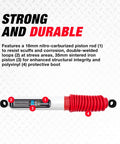 Beefed Up RS5000X Suspension Shock Absorber Fitment For Classic Dodge W Series Trucks Ram 50 Raider And Similar Jeep Models With Smooth Ride And Easy Install, showing piston rod and polyvinyl boot.