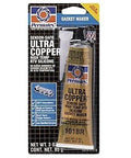 Ultra Copper Max Temp RTV Silicone Gasket Maker For High Heat Automotive And Engine Sealing in 3 oz tube packaging