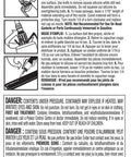 Back label of Loctite RTV Gasket Maker And Flange Sealant, instructions and warnings, 2093362, 190mL, metallic black, automotive use.