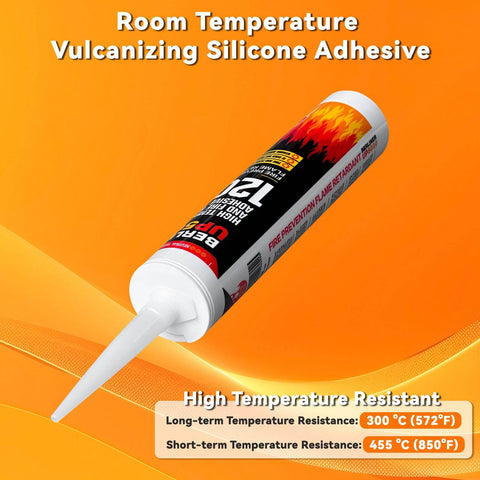 Wood Stove Door Gasket Cement With High Temp Silicone Sealant RTV Rated Adhesive Built Tough To 850F Black Non Toxic Low VOC