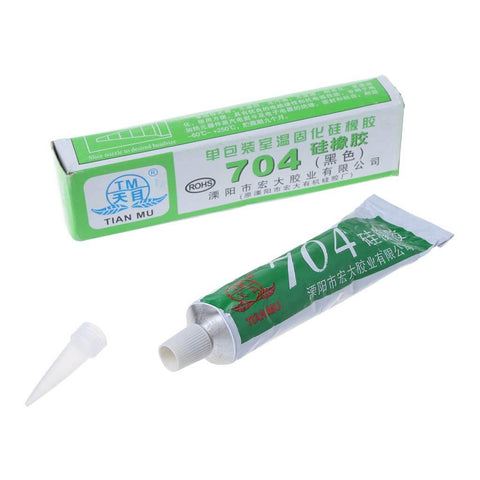 Heavy Duty RTV Silicone Adhesive 704 Rubber Glue 45g tube with nozzle and box for electronics, machinery and hardware use