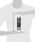Ultra Black Maximum Oil Resistant RTV Silicone Gasket Maker tube held between hands showing size, for valve covers and oil pans.