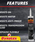 Black RTV Silicone Gasket Maker 300ml Cartridge For Instant Gasket Creation Honda Bond Sealant With Temperature And Oil Resistance No Nonsense Gasket Sealer That Remains Flexible Up To 500 Fahrenheit product feature image.