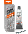 Gasket Maker RTV Silicone Sealant For Oil And Coolants Sensor Safe Non Corrosive High Flexibility Great For Old School Beater Rides And Domestic Cars 3.5 Oz Gray packaging and tube.