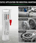 RTV Silicone Gasket Maker For Formed In Place Gaskets Sensor Safe High Temp Oil Resistant Sealant For Valve Covers Oil Pans Differentials Leak Proof Flange Sealant Pro Grade OEM Standard 10.14 Fl Oz Cartridge shown with motor parts and pipeline flange
