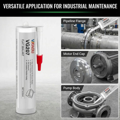 RTV Silicone Gasket Maker For Formed In Place Gaskets Sensor Safe High Temp Oil Resistant Sealant For Valve Covers Oil Pans Differentials Leak Proof Flange Sealant Pro Grade OEM Standard 10.14 Fl Oz Cartridge shown with motor parts and pipeline flange