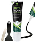 Pro-Grade RTV Silicone Sealant, 100 Percent Silicone, Waterproof, Strong Adhesion, black tube with applicator and tools, 150g