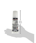 Clear 100 Percent RTV Silicone Sealant 2.8 Oz Squeeze Tube Three Pack For Indoor Outdoor Use, shown in hand with size.