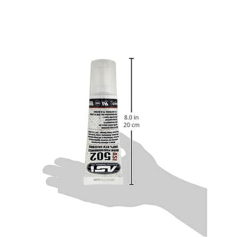 Clear 100 Percent RTV Silicone Sealant 2.8 Oz Squeeze Tube Three Pack For Indoor Outdoor Use, shown in hand with size.