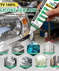 Go To RTV Silicone Sealant For Any Job Waterproof Flexible Caulk With A Strong Bond And Crack Resistance For Automotive Gaskets Engines Windows Bathrooms And Kitchens Multi Surface Sealant 5 Oz Gray applied on car headlight