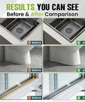 Pro-Grade RTV Silicone Sealant, 100 Percent Silicone, waterproof, used in kitchen sink, toilet, window before-after comparison
