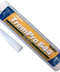Close-up of RTV silicone caulk tube with nozzle, labeled 'TremPro 644', 300ml cartridge for RV repairs.