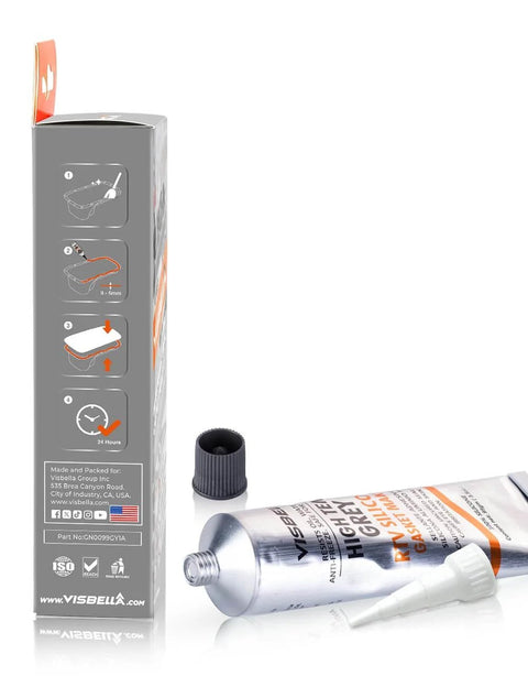 Gasket Maker RTV Silicone Sealant For Oil And Coolants Sensor Safe Non Corrosive High Flexibility 3.5 Oz Gray tube with box