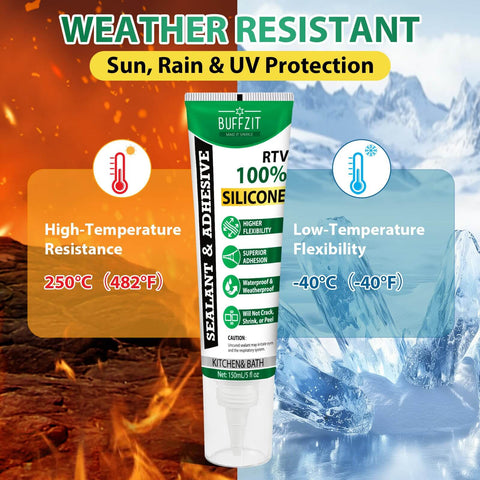 Go To RTV Silicone Sealant For Any Job Waterproof Flexible Caulk with weather-resistant properties displayed