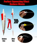 Tube Squeezer Tool For RTV Silicone Sealant Tubes, showing before and after use to reduce waste and ensure easy control extrusion